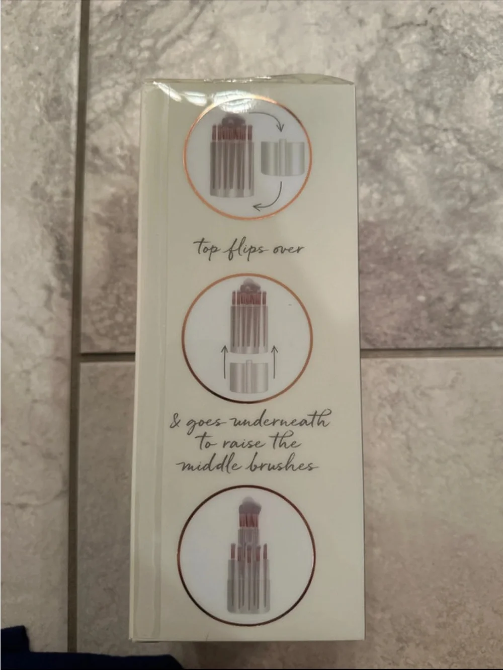 CandieCouture 10PC Brush Set with Tiered Pop-Up Organizer